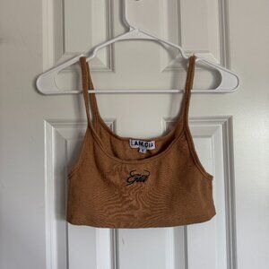 Ribbed cropped tank top